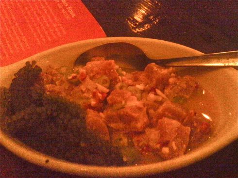 Dish of kilawin na lato -- Filipino ceviche-style tuna with sea grapes