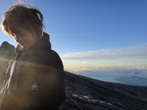 Z pleased with himself in the sunrise: Mount Kinabalu, Borneo.